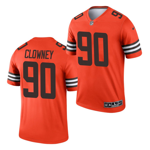 Men's Cleveland Browns #90 Jadeveon Clowney Orange Inverted Legend Jersey Men's Cleveland Browns #90 Jadeveon Clowney Orange Inverted Legend Jersey